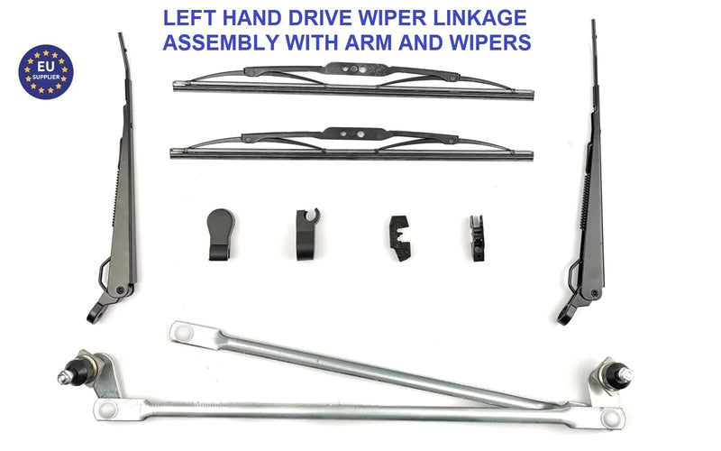 Suzuki Samurai SJ410 SJ413 Linkslenker Scheibenwischergestänge Komplettset mit Wischerarm und Wischerblättern